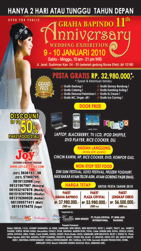Wedding Packages GRAHA BAPINDO 11th WEDDING ANNIVERSARY EXHIBITION